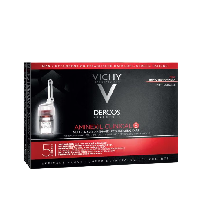 DERCOS AMINEXIL CLINICAL 5 **MEN** x 21 AMPOULES