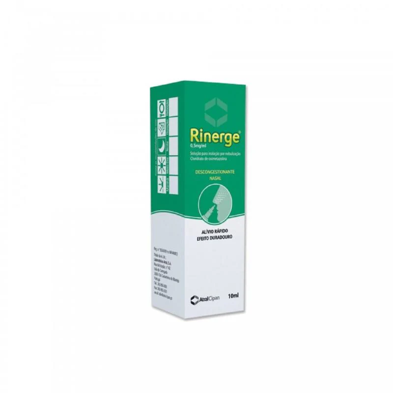 Rinerge 0.5mg/ml nasal decongestant 10 ml spray