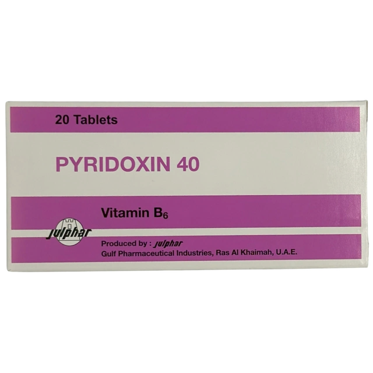 Pyridoxin 40mg 20tab Julphar UAE (Vitamin B6)