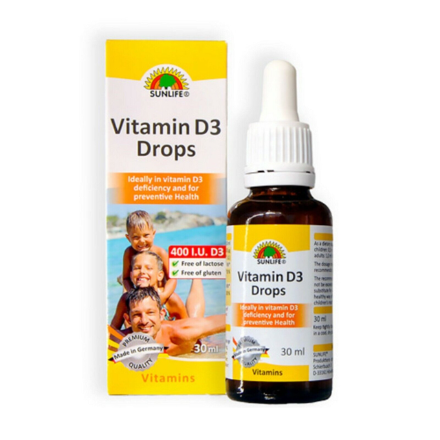 VITAMIN D3 DROPS 400IU 30ML SUNLIFE