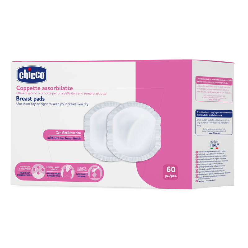 CHICCO Breast Pads 60 PCS Anti Bacterial Finish