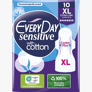 EVERY DAY Sensitive With Cotton XL Extra Long  10 PC
