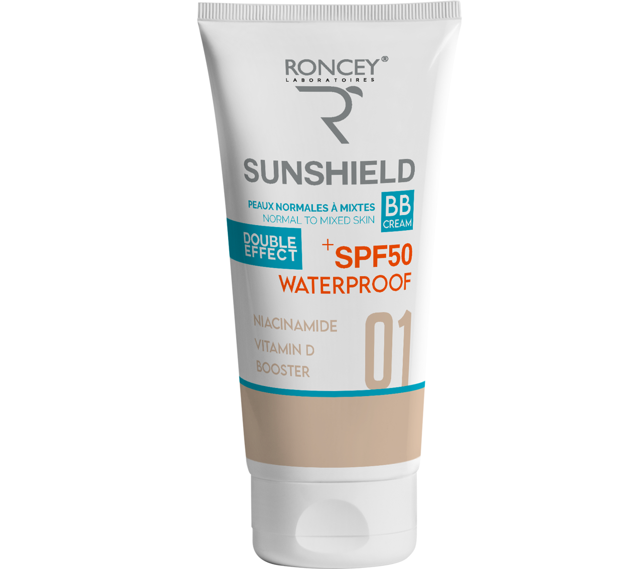 RONCEY SUNSHIELD SPF50+ WATERPROOF MIXED SKIN 01 INVISIBLE 50ML 