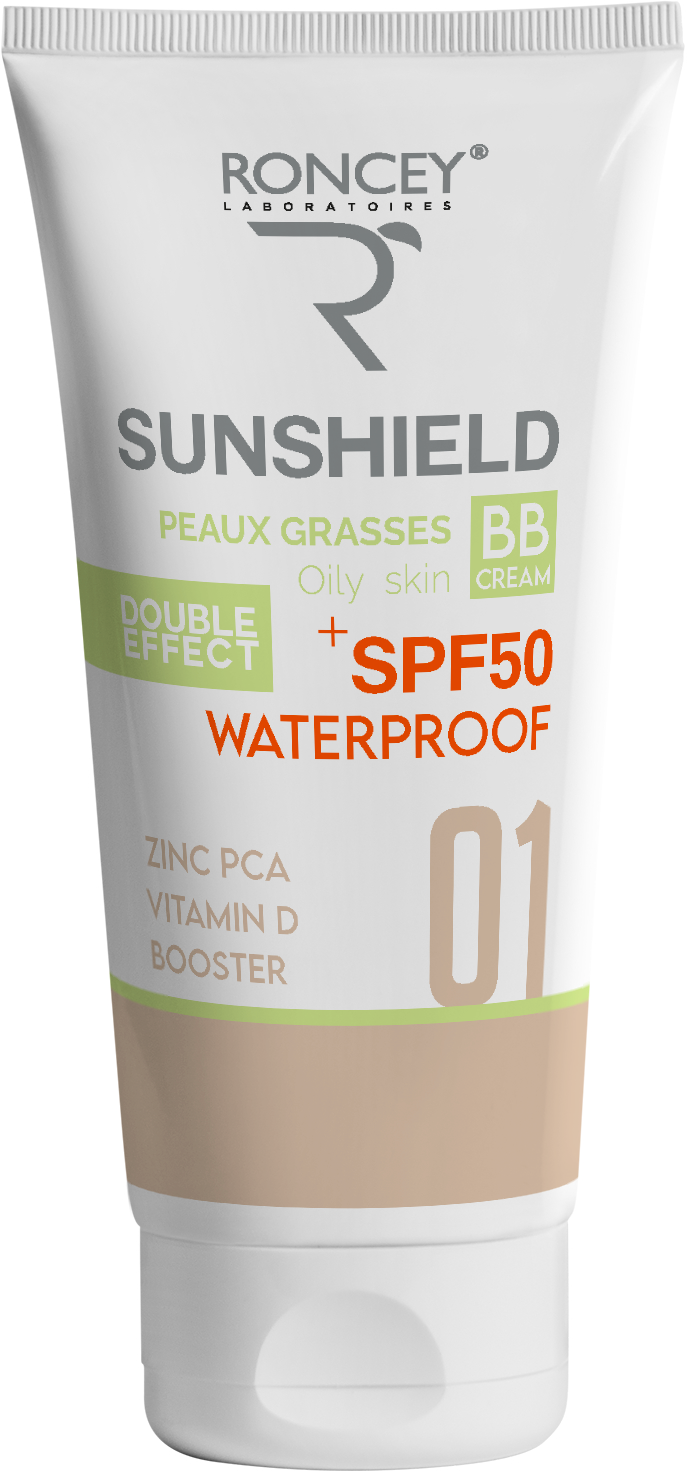 RONCEY SUNSHIELD SPF50+ WATERPROOF OILY SKIN 01 INVISIBLE 50ML 