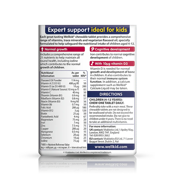WELLKID MULTI-VITAMIN 4-12YRS 30 TAB